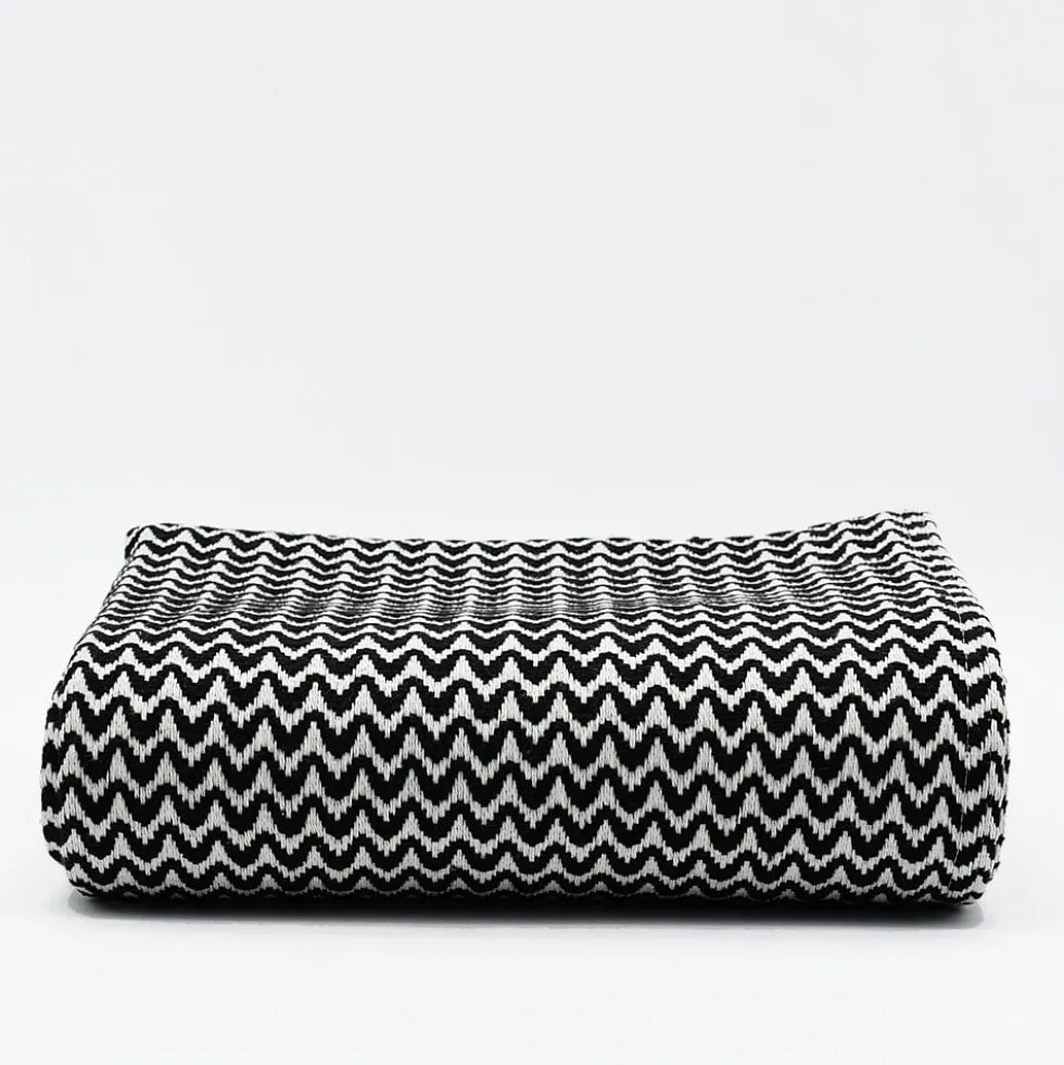 Plaid en coton "Ondas" - Noir