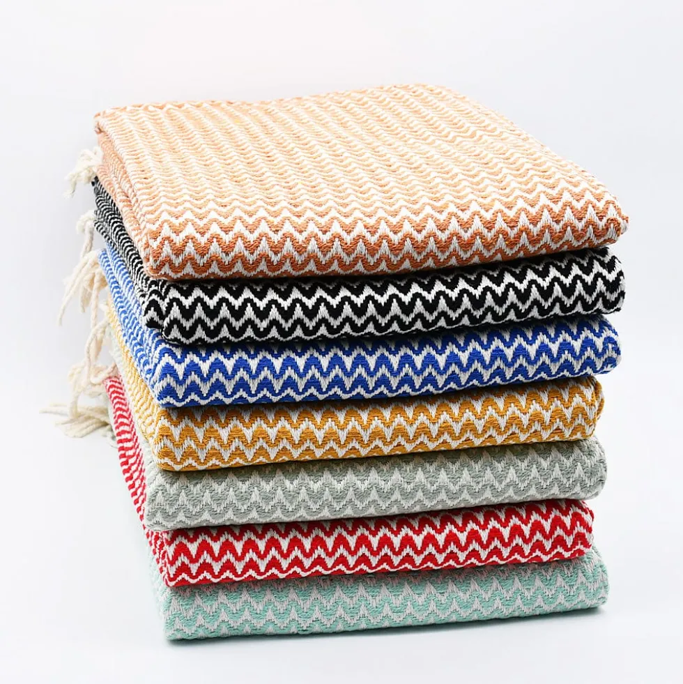 Plaid en coton "Ondas" - Rouge