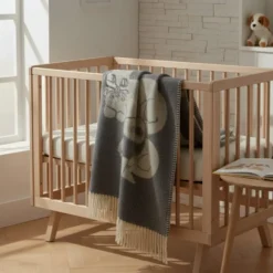 Plaid enfant en laine - Gris