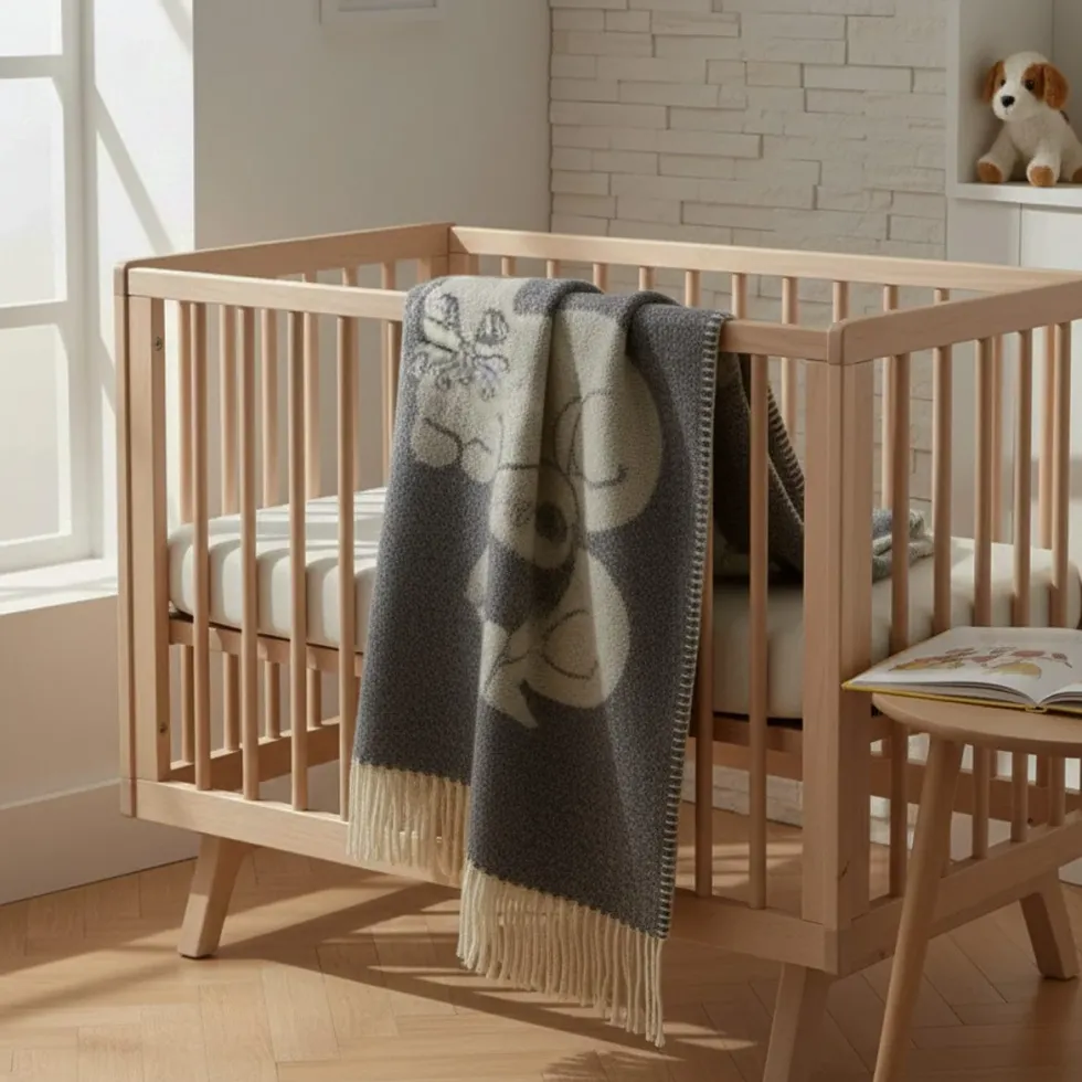 Plaid enfant en laine - Gris