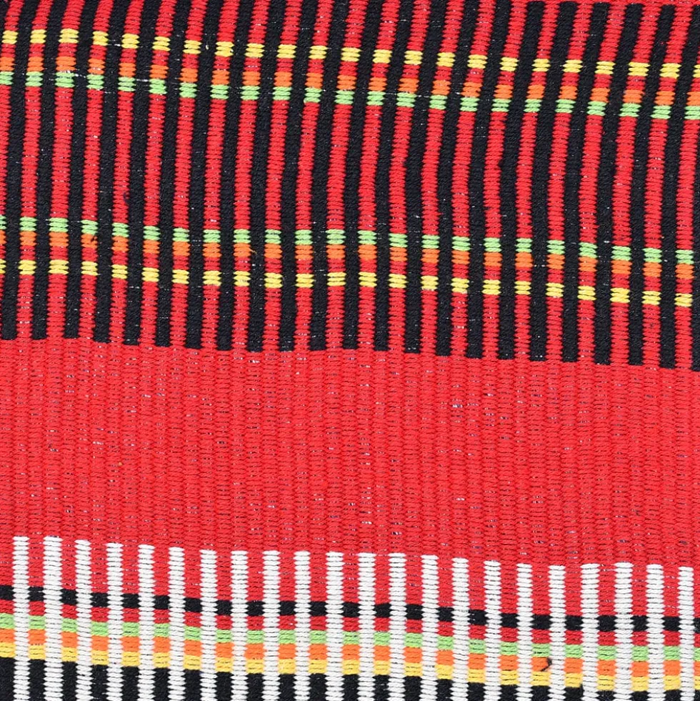 Plaid traditionnel à galon "Manta de Mira de Aire" - Rouge