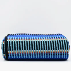 Plaid traditionnel à galon "Manta de Mira de Aire" - Bleu dur