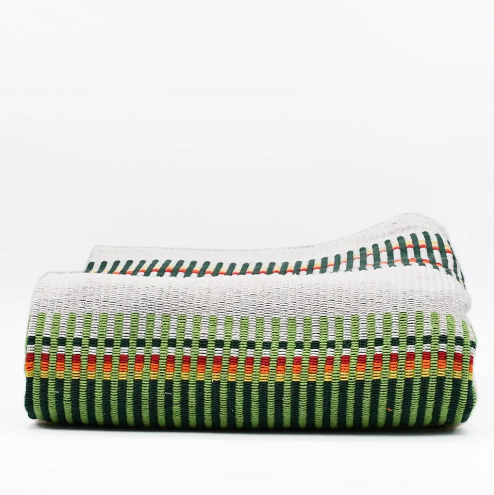 Plaid traditionnel à galon "Manta de Mira de Aire" - Vert