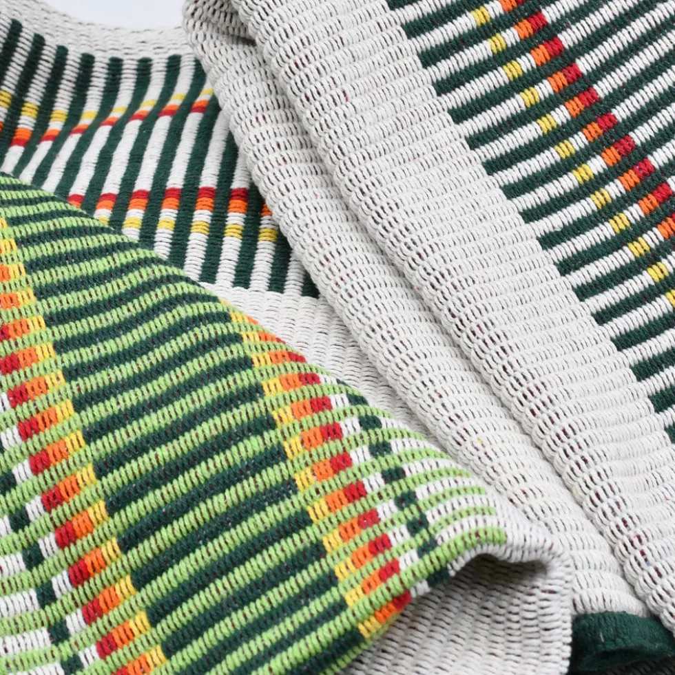 Plaid traditionnel à galon "Manta de Mira de Aire" - Vert