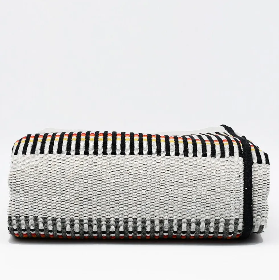 Plaid traditionnel à galon "Manta de Mira de Aire" - Gris