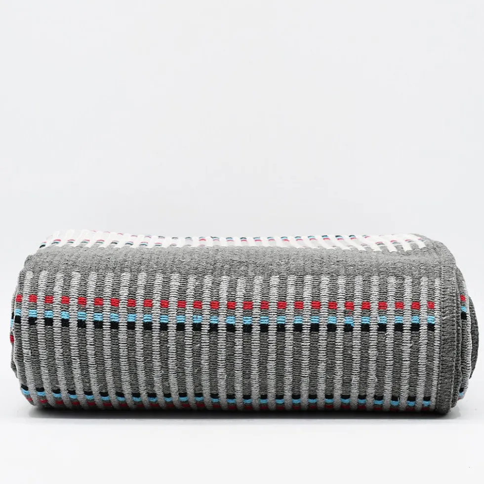 Plaid traditionnel à galon "Manta de Mira de Aire" - Gris moyen