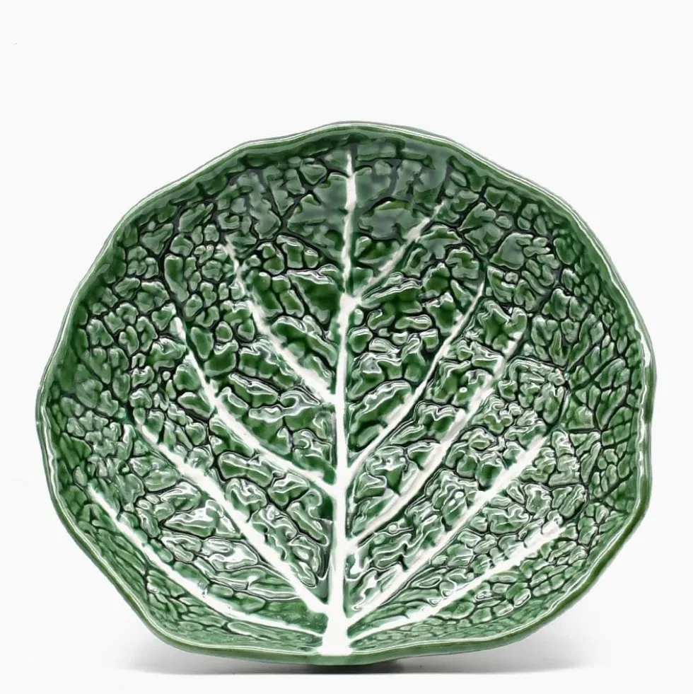 Plat de service en céramique en forme de chou 27cm - Vert