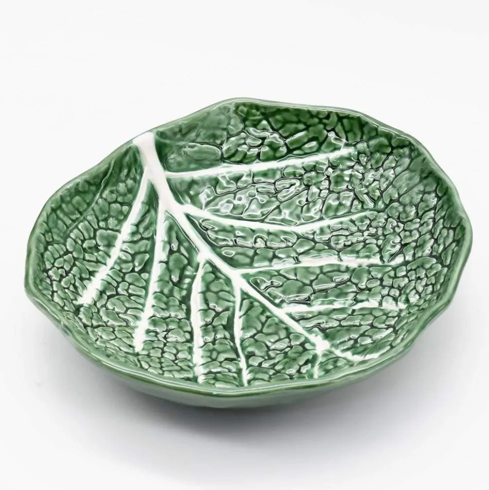 Plat de service en céramique en forme de chou 27cm - Vert