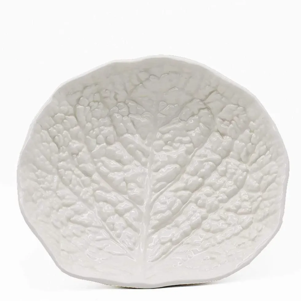 Plat de service en céramique en forme de chou 27cm - Blanc