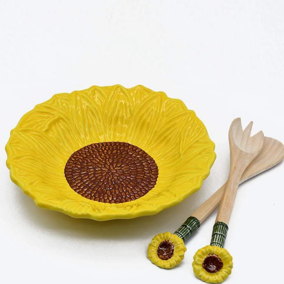 Plat de service en céramique en forme de Tournesol - 28 cm