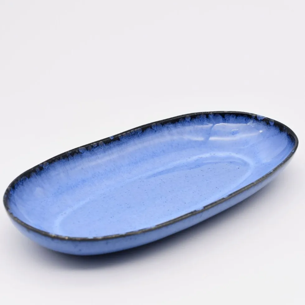 Plat de service en grès "Amazonia" Bleu - 15cm