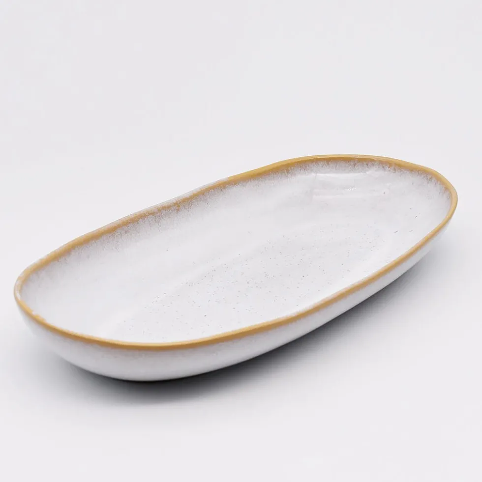 Plat de service en grès "Amazonia" Blanc - 24cm