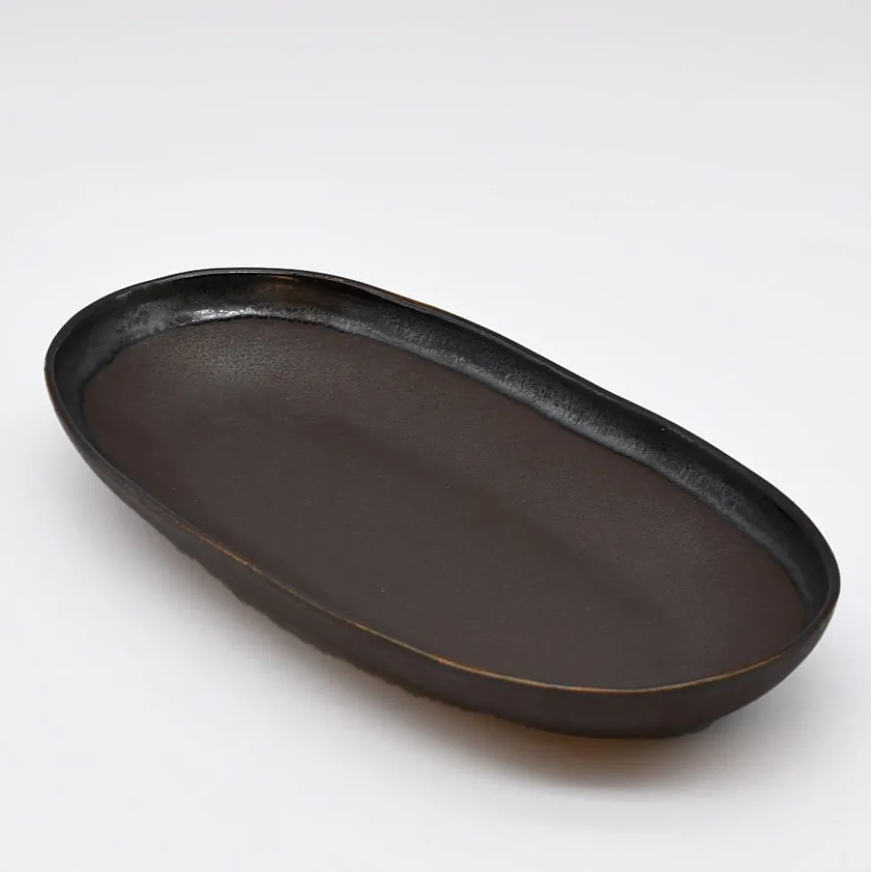 Plat de service en grès "Café" - 34cm