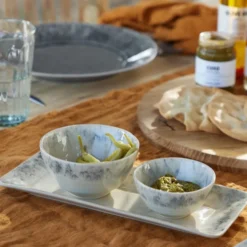 Plat de service en grès "Madeira" - Crème