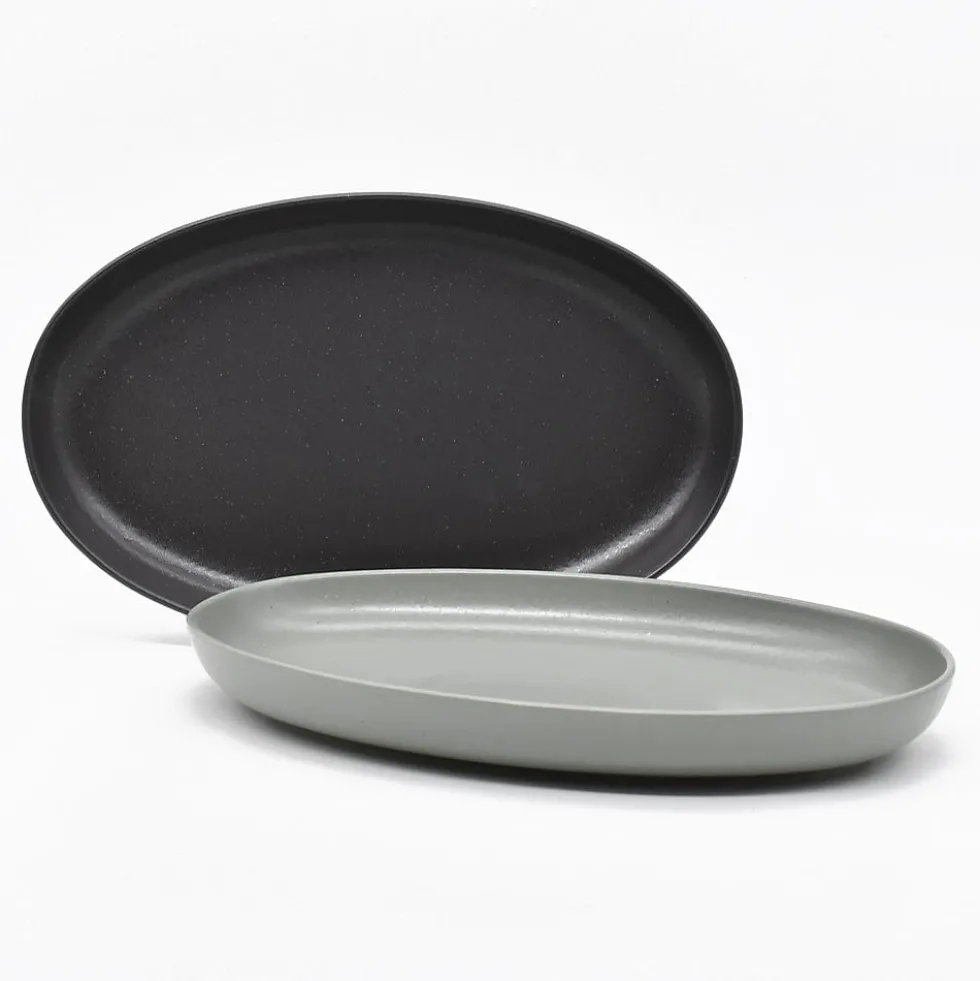 Plat de service en grès “Pacifica" - Anthracite