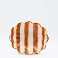 Plat de service rayé "Costa Nova Mar" - Terracotta