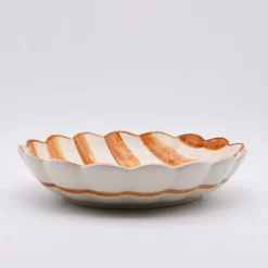 Plat de service rayé "Costa Nova Mar" - Terracotta