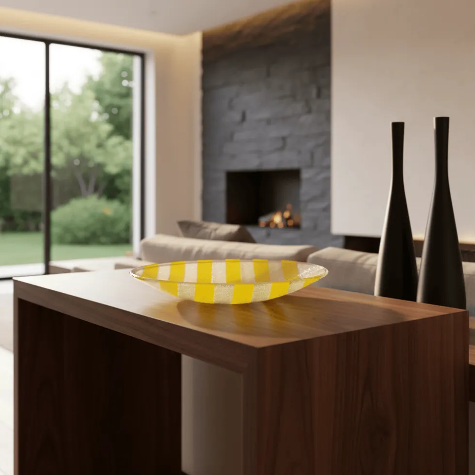 Plat en verre "Marinha Grande" - Jaune