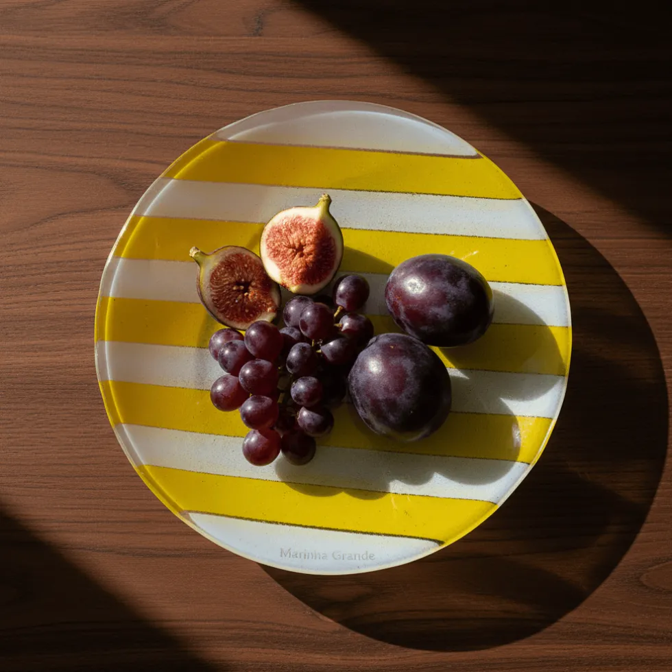 Plat en verre "Marinha Grande" - Jaune