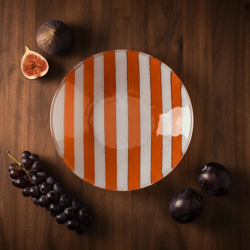 Plat en verre "Marinha Grande" - Orange