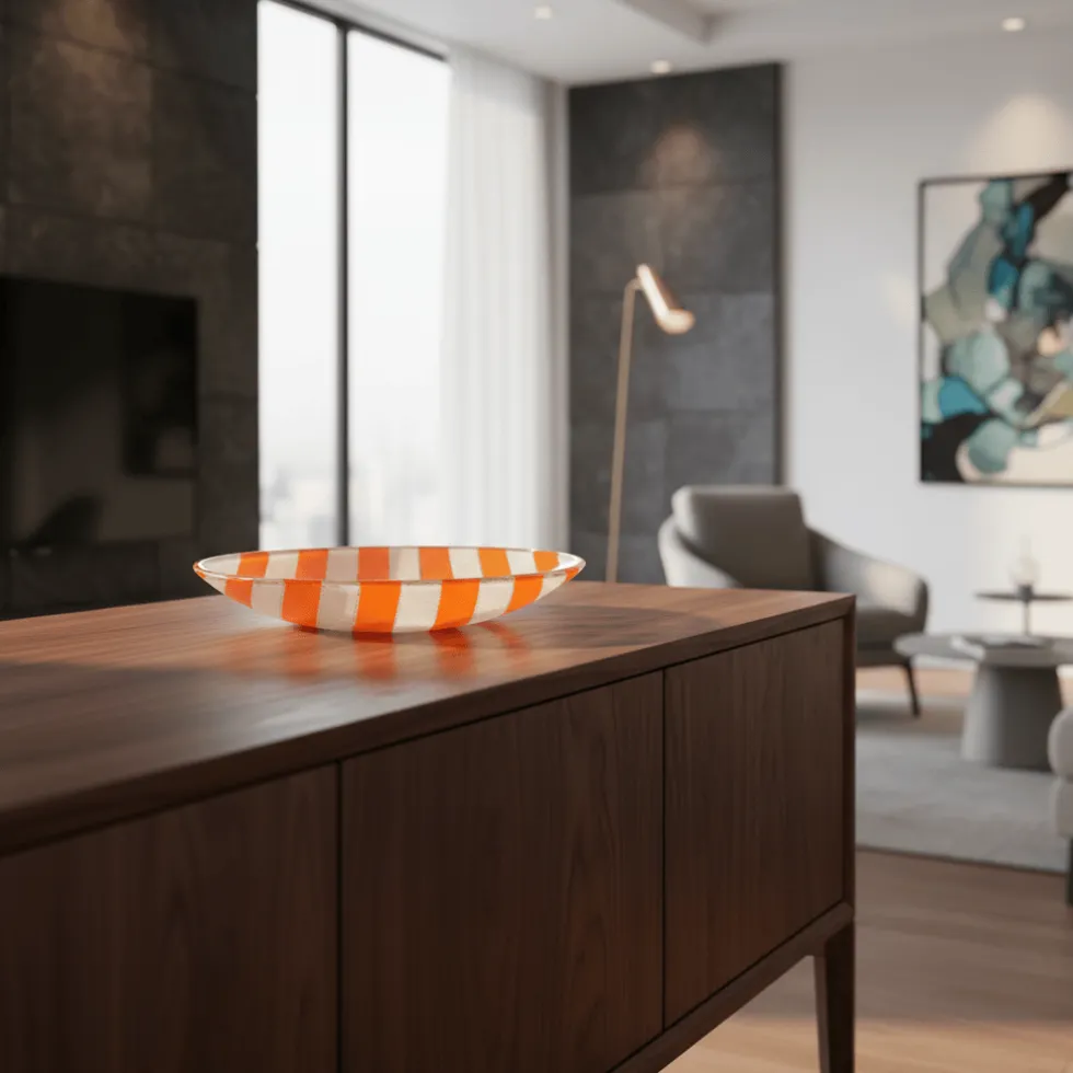 Plat en verre "Marinha Grande" - Orange