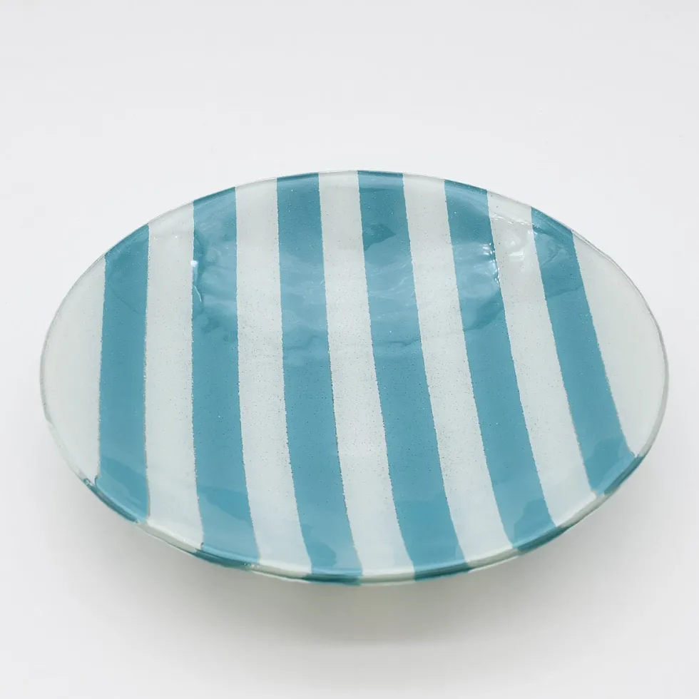 Plat en verre "Marinha Grande" - Turquoise