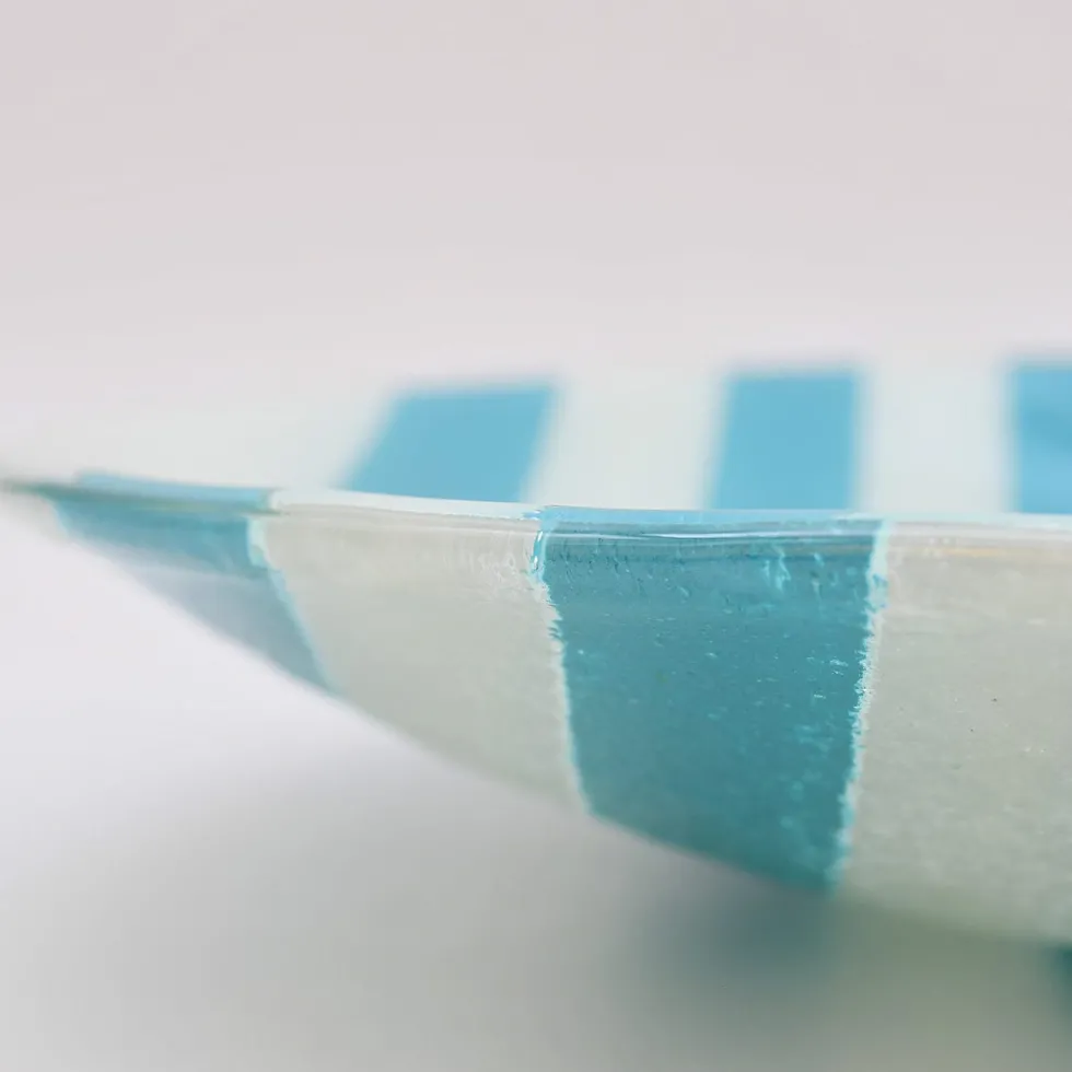 Plat en verre "Marinha Grande" - Turquoise