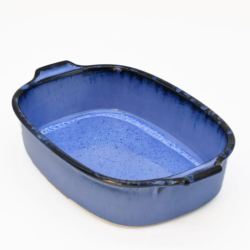Plat à four en grès "Amazonia" Bleu - 30cm