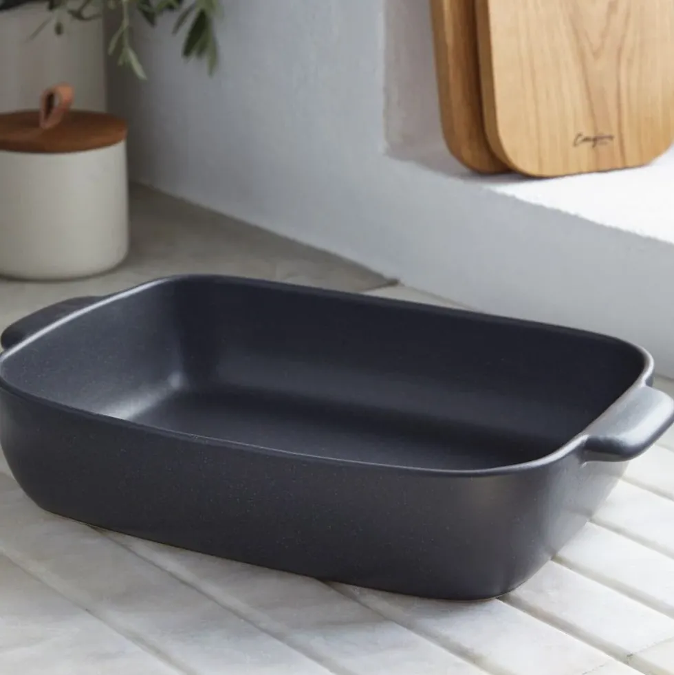 Plat à four en grès “Pacifica" - Anthracite
