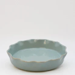 Plat à four rond en grès 27cm - Vert