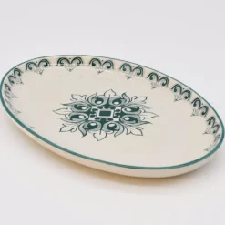 Plat ovale en céramique "Brasão" 26cm - Vert