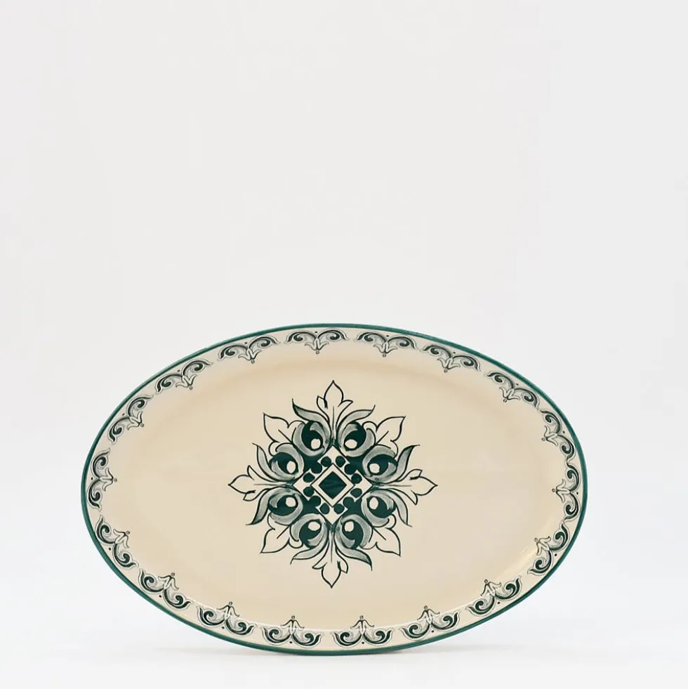 Plat ovale en céramique "Brasão" 26cm - Vert