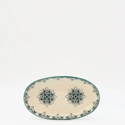Plat ovale en céramique "Brasão" 19cm - Vert
