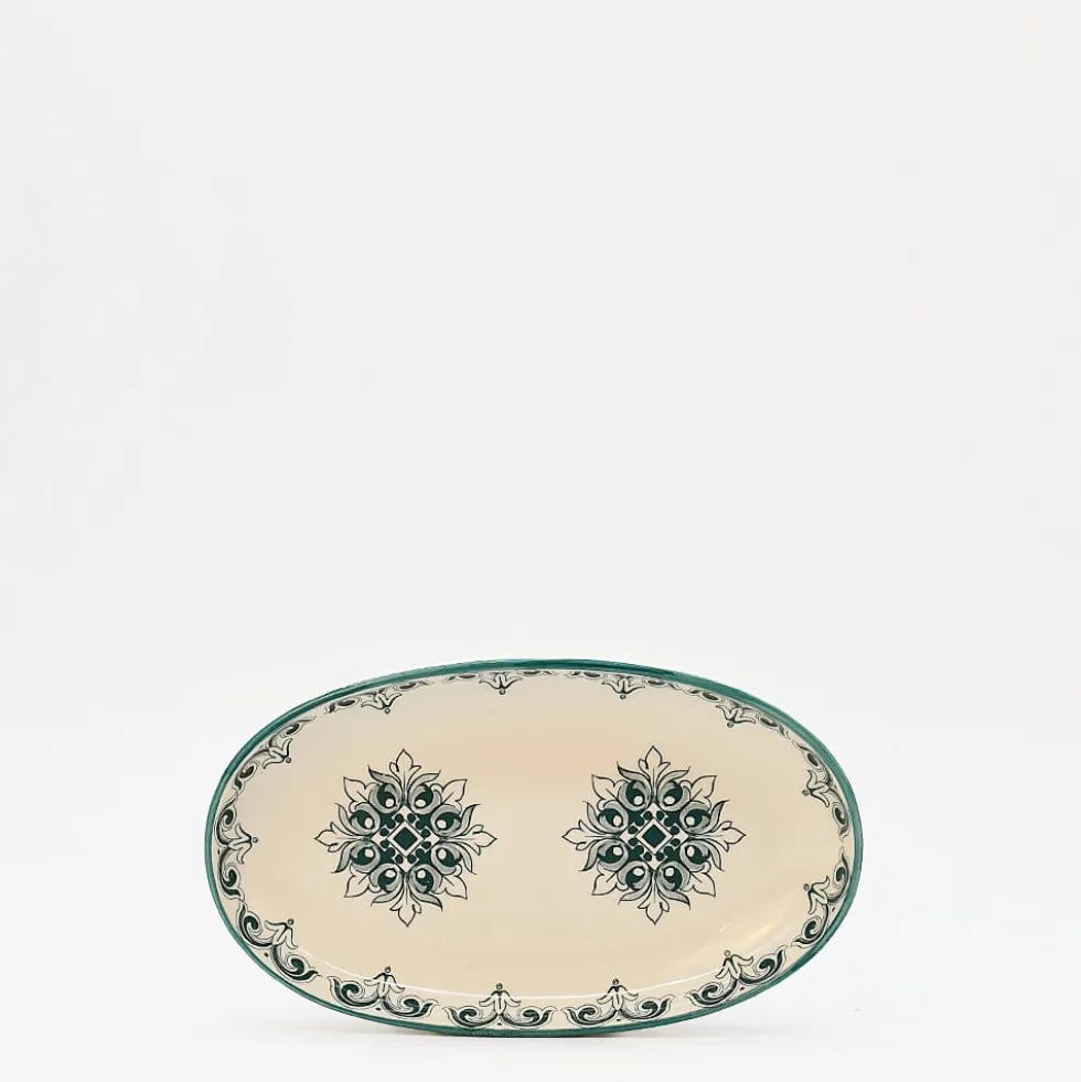 Plat ovale en céramique "Brasão" 19cm - Vert