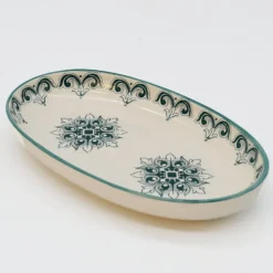 Plat ovale en céramique "Brasão" 19cm - Vert