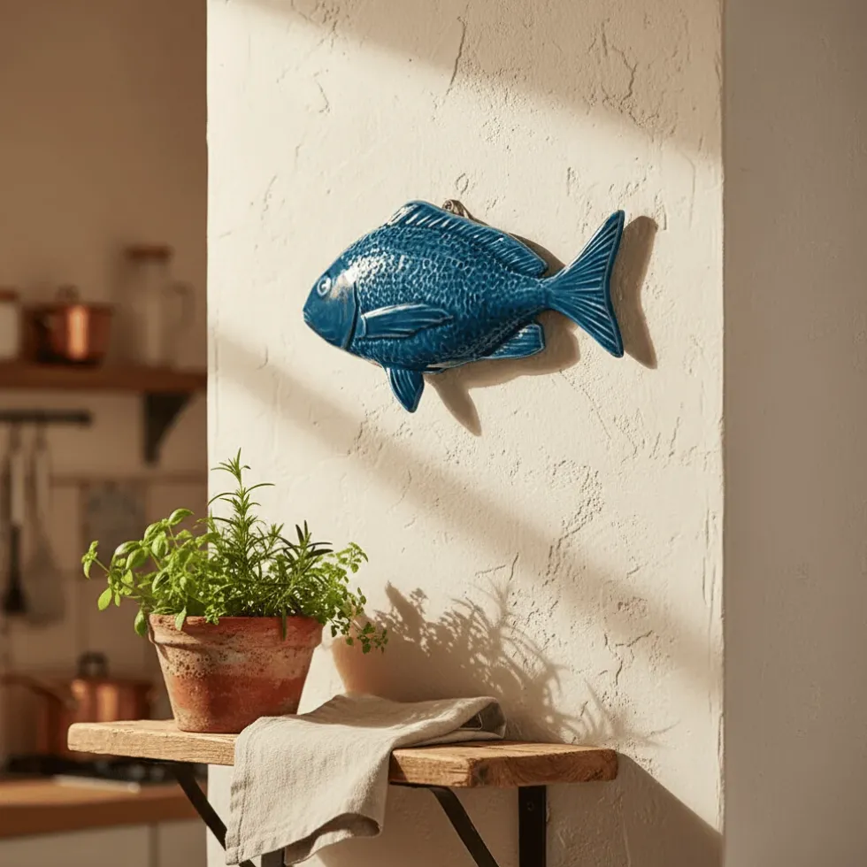 Poisson en céramique "Dourada" Bleu