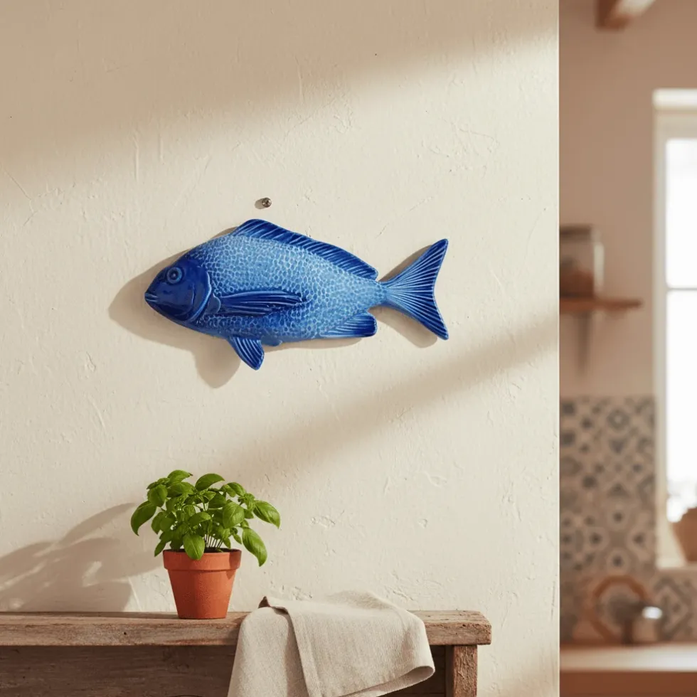 Poisson en céramique "Dourada" Bleu