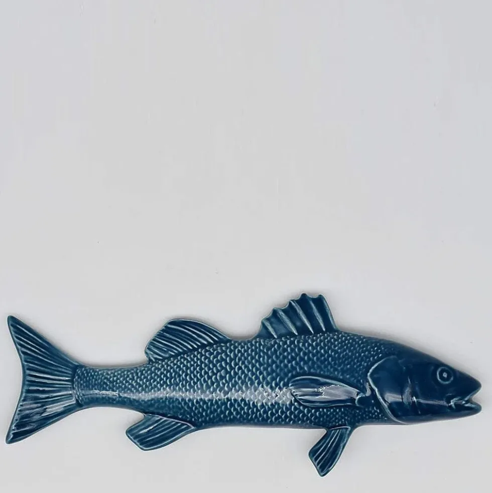 Poisson en céramique "Robalo" Bleu