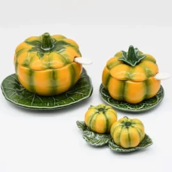 Pot en céramique en forme de citrouille - 15cm