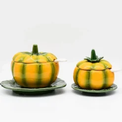 Pot en céramique en forme de citrouille - 15cm