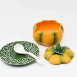 Pot en céramique en forme de citrouille - 10cm