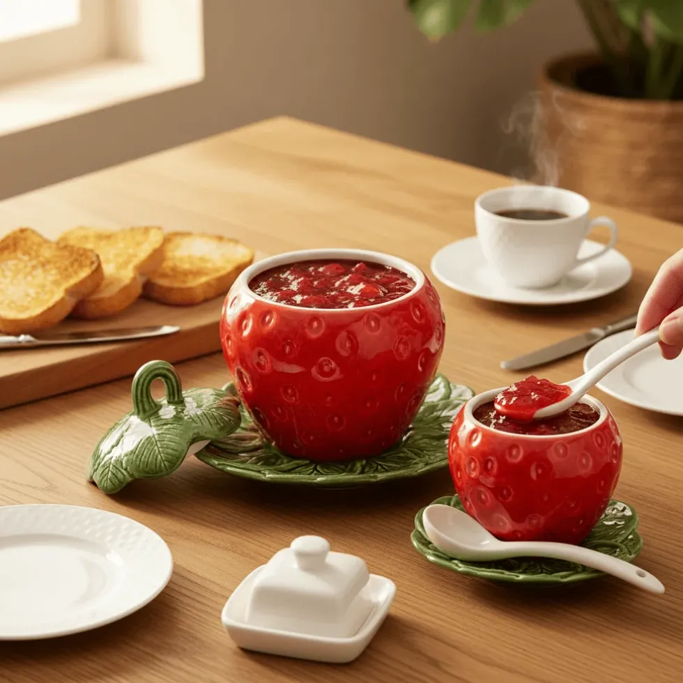 Pot en céramique en forme de fraise - 20cm