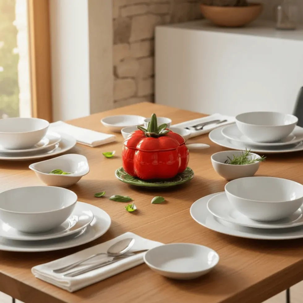 Pot en céramique en forme de tomate - 13cm