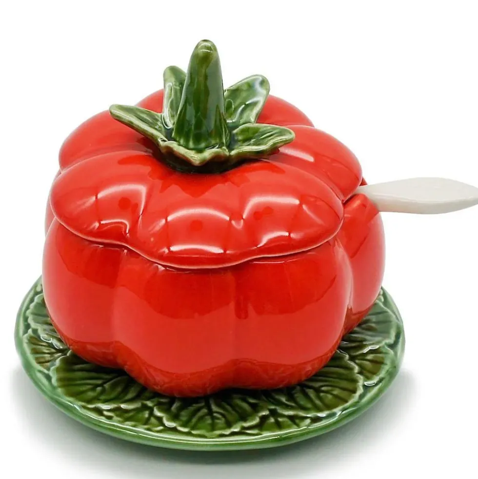 Pot en céramique en forme de tomate - 13cm