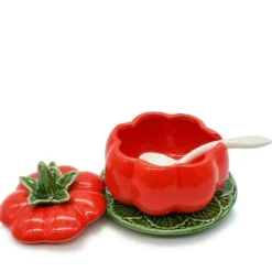 Pot en céramique en forme de tomate - 13cm