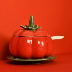 Pot en céramique en forme de tomate - 13cm