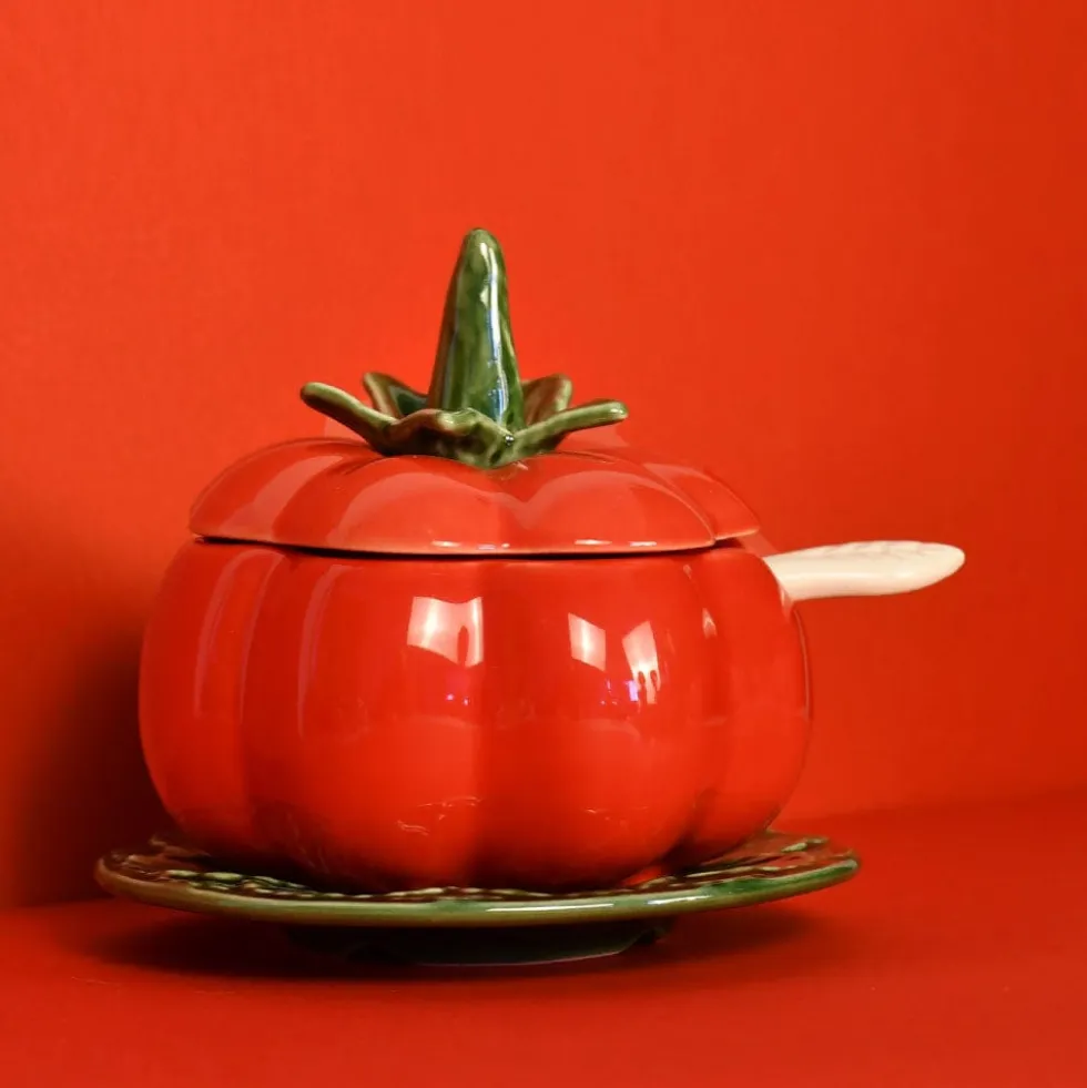 Pot en céramique en forme de tomate - 13cm