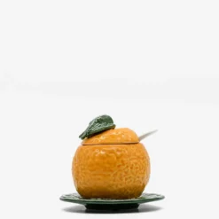 Pot en céramique en forme d'orange - 12cm