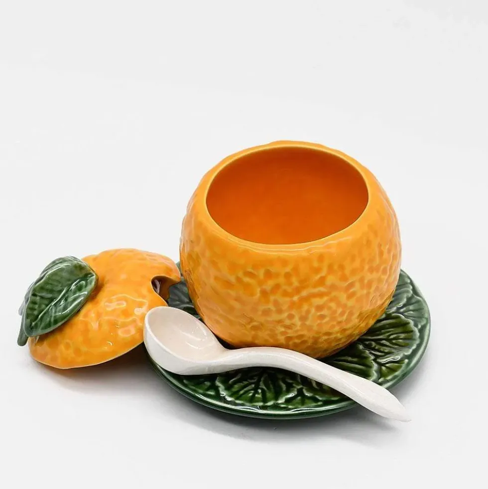 Pot en céramique en forme d'orange - 12cm