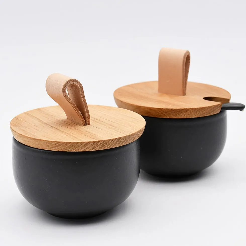 Pot à sel en grès "Pacifica“ - Anthracite